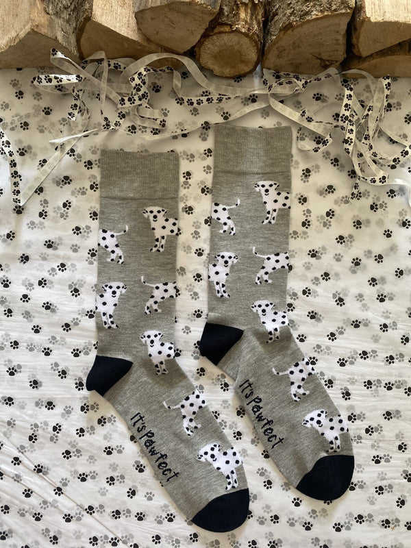 Men's Dalmatian Socks - Grey