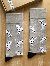 Men's Dalmatian Socks - Grey