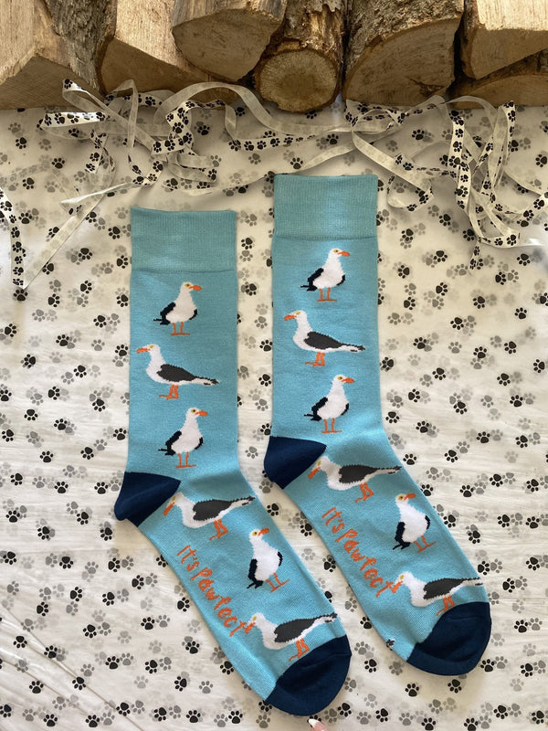 Men's Seagull Socks - Blue