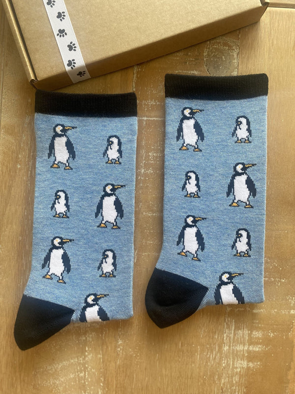 Women's Penguin Socks - Blue