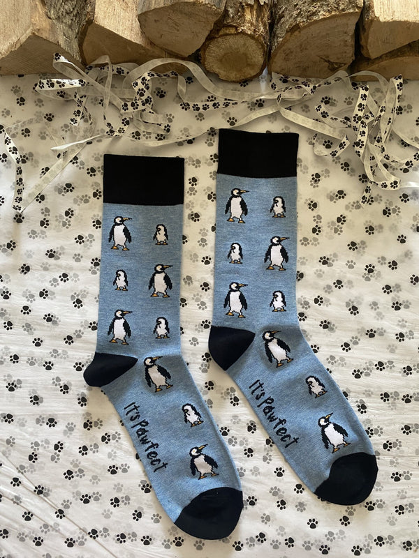 Men's Penguin Socks - Blue