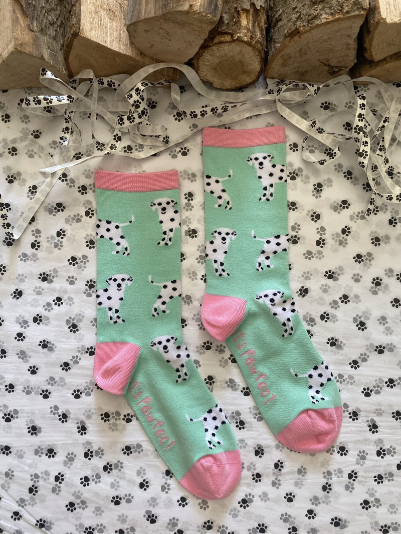 Women's Dalmatian Socks - Green