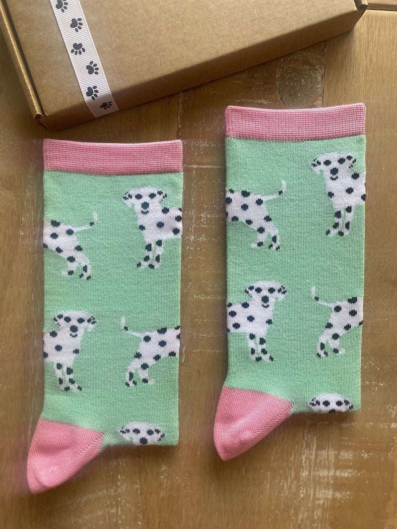 Women's Dalmatian Socks - Green