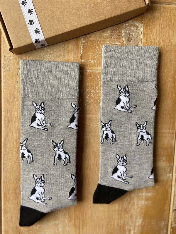 Men's French Bulldog Socks - Grey - It's Pawfect
