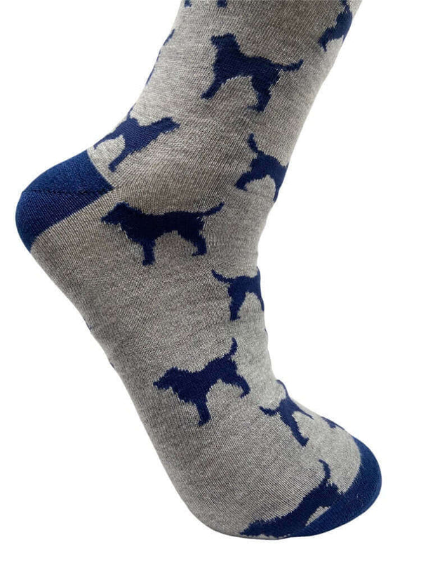 Men's Labrador Socks - Grey & Navy - It's Pawfect
