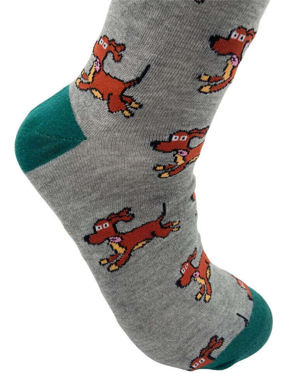 Men's Sausage Dog Socks - Grey - It's Pawfect