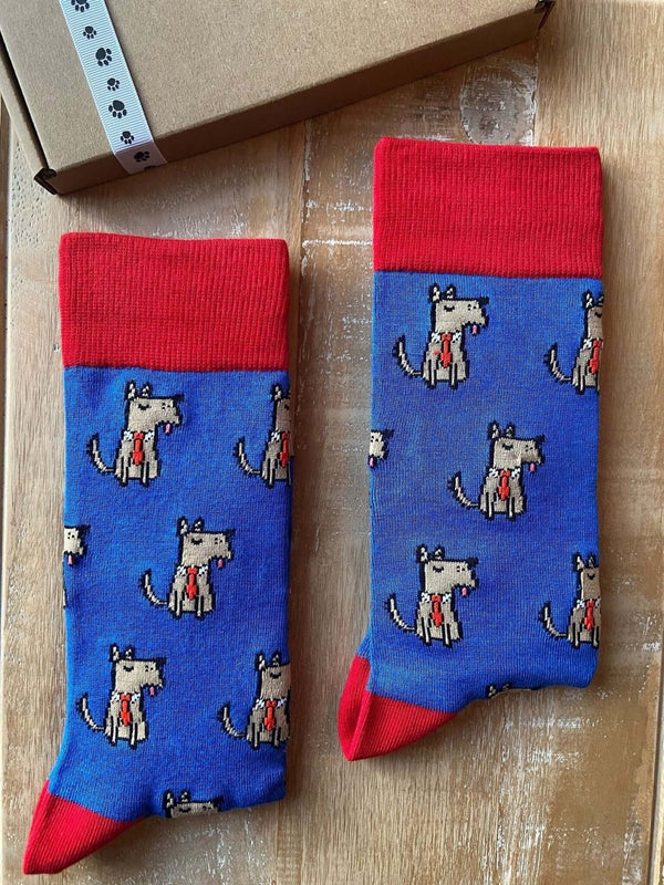 Men's Terrier Socks - Blue - It's Pawfect