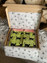 Women's Black Cat Socks - Green - It's Pawfect