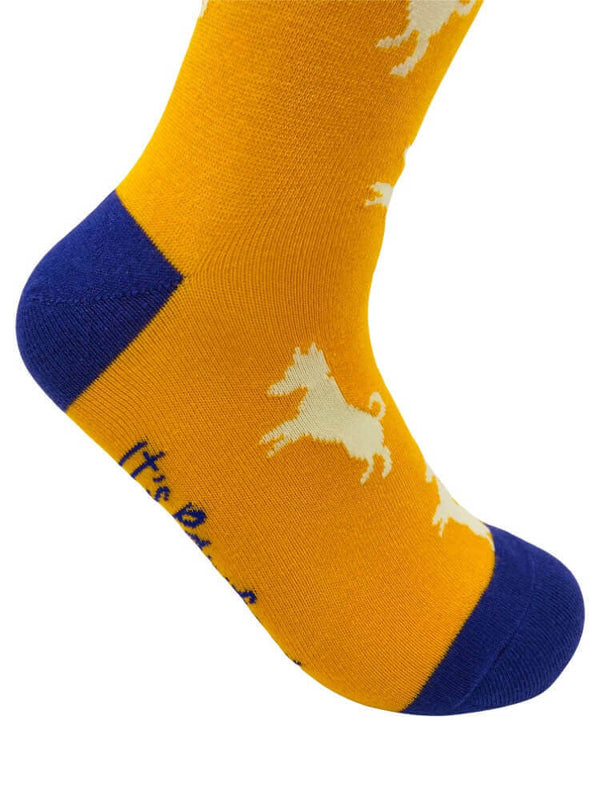 Women's Jack Russell Socks - Yellow - It's Pawfect