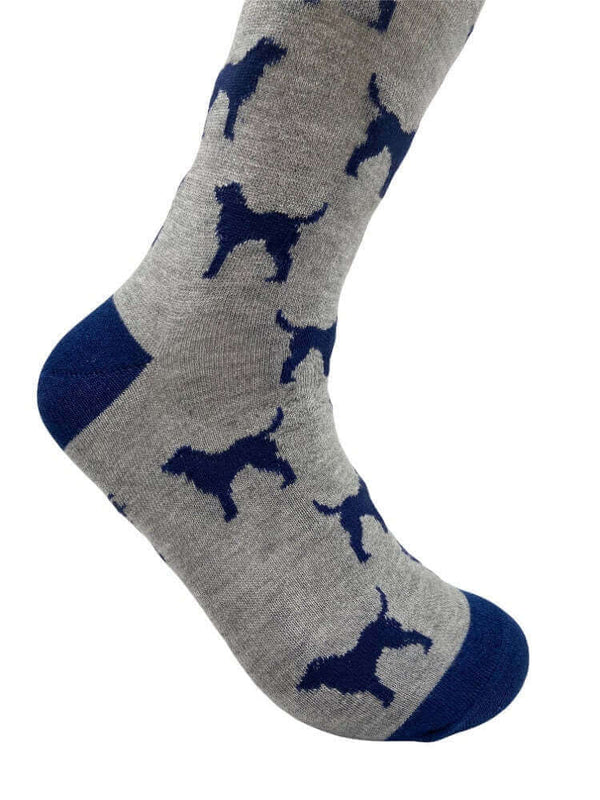 Women's Labrador Socks - Grey & Navy - It's Pawfect
