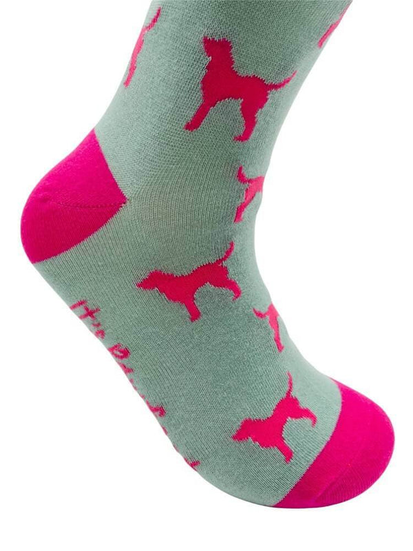 Women's Labrador Socks - Grey & Pink - It's Pawfect