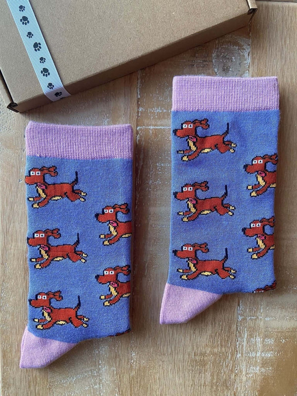 Women's Sausage Dog Socks - Purple - It's Pawfect