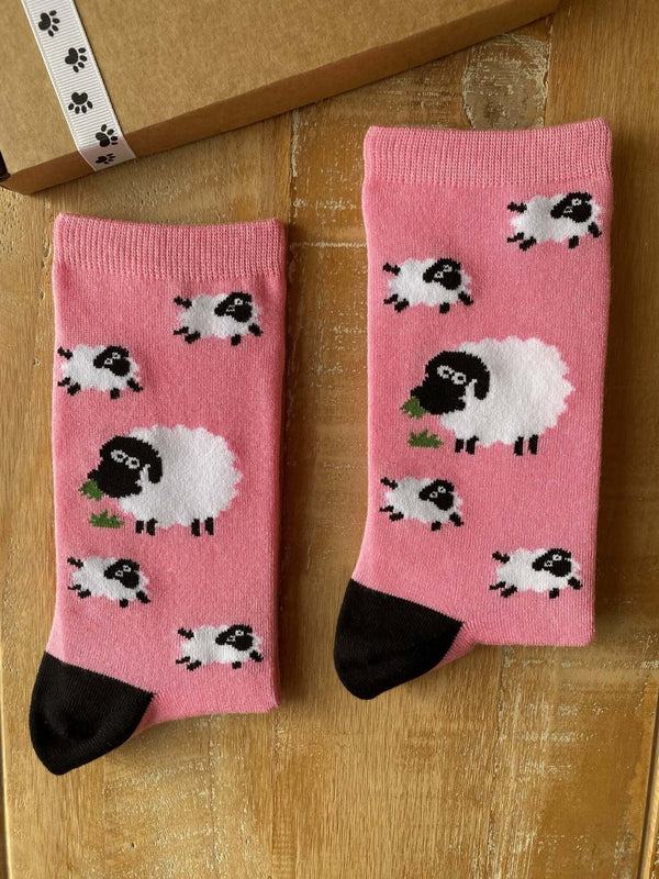 Women's Sheep Socks - Pink - It's Pawfect