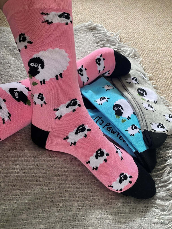 Women's Sheep Socks - Pink - It's Pawfect