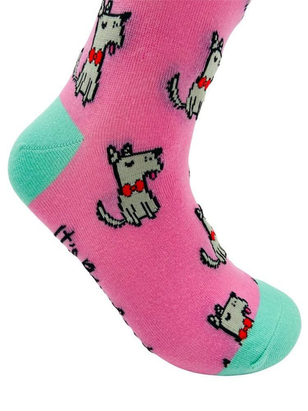 Women's Terrier Socks - Pink - It's Pawfect