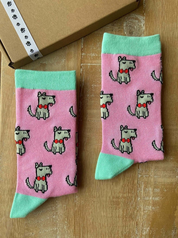 Women's Terrier Socks - Pink - It's Pawfect